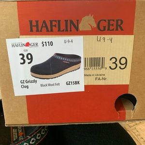 Black wool/felt Haflinger Grizzly clogs